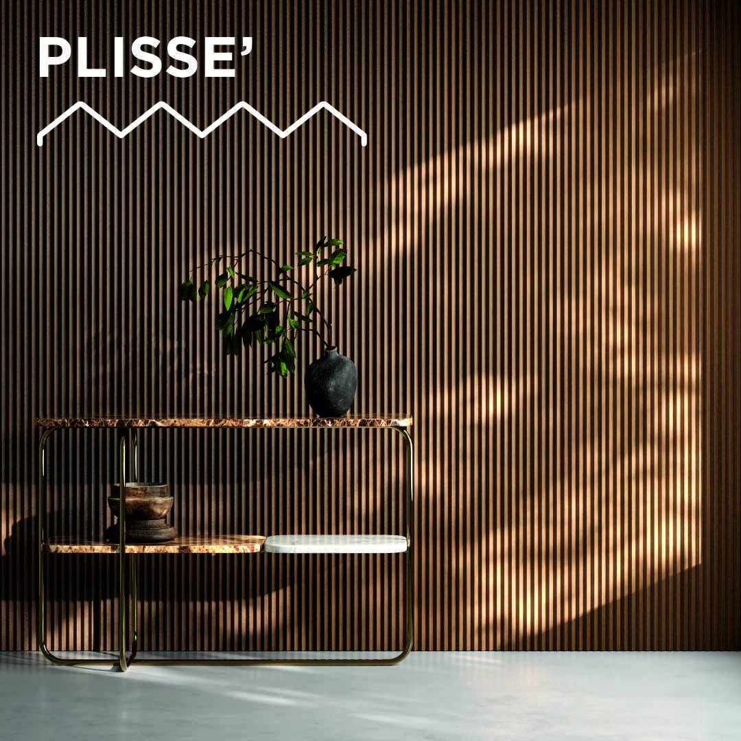 Doghe Plissé scanalate Atelier Casabella effetto tessuto luce radente — Mercuri Design